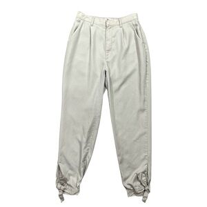 Abercrombie & Fitch Tie Hem Taper Ankle Pant size Small in Light Khaki
